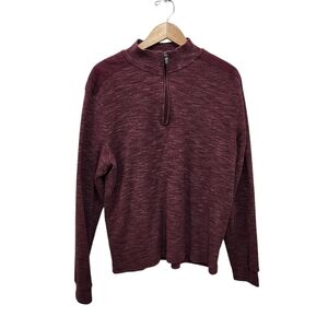 IKE Behar Sweater Size XL Wine Red 1/4 Zip Knit Pullover Outdoor Hiking Walking